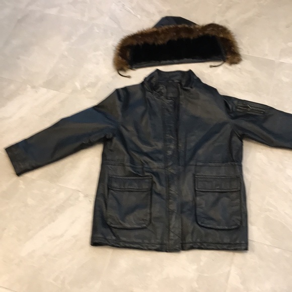 Sequence Genuine Black Leather Jacket with hood - Picture 3 of 8